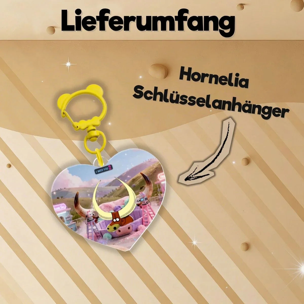 Hornelia Schlüsselanhänger aus Acryl, 6 x 5 cm