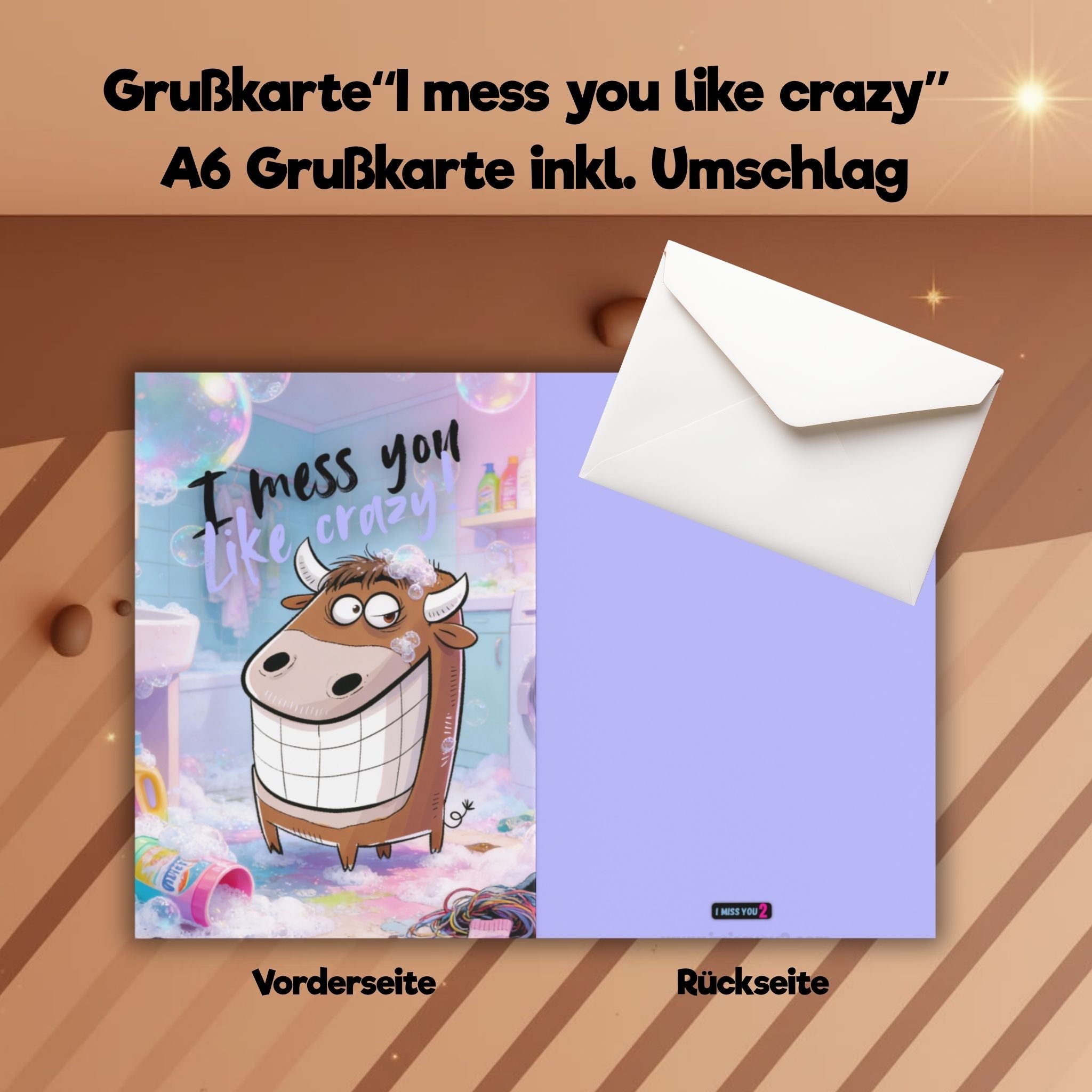 Premium-Grußkarte "I mess you like Crazy" A6 inkl. Umschlag