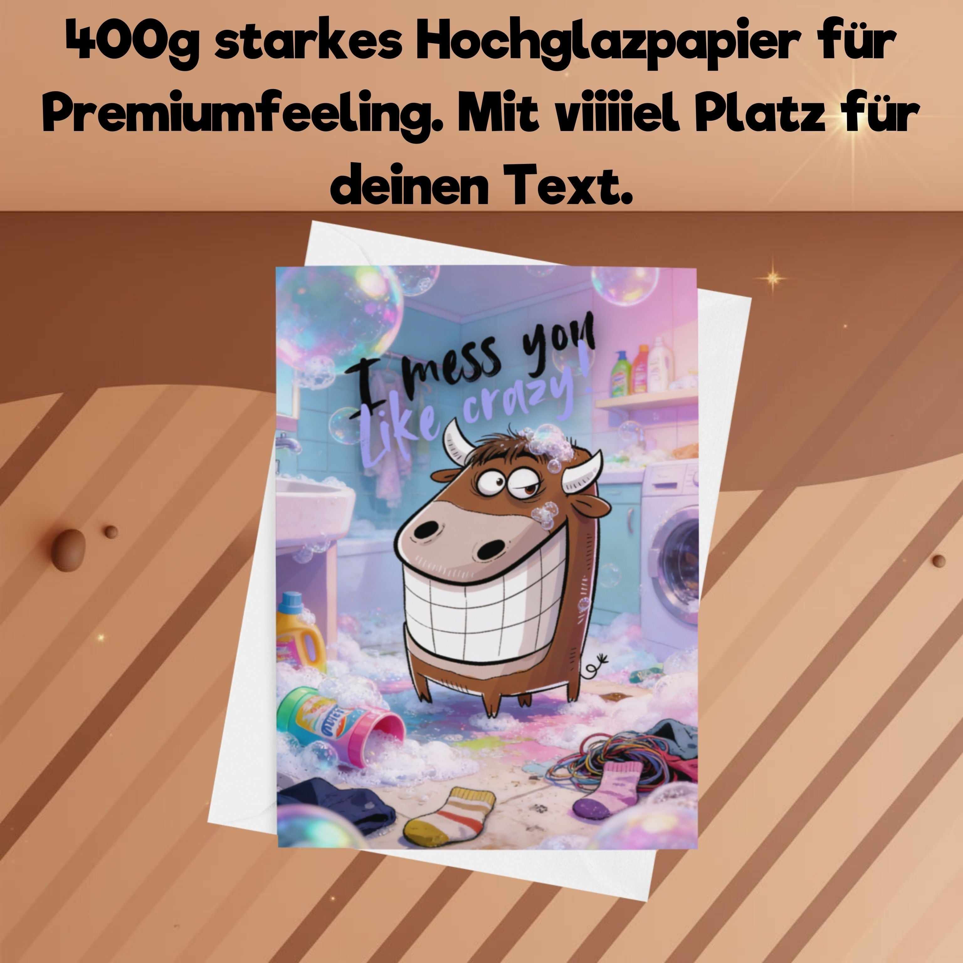Premium-Grußkarte "I mess you like Crazy" A6 inkl. Umschlag