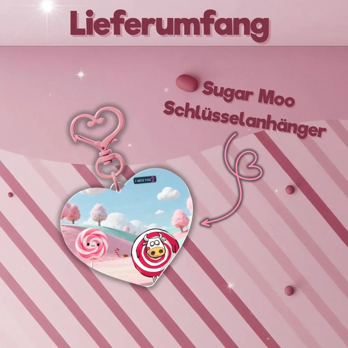 Sugar Moo Schlüsselanhänger aus Acryl  6 x 5 cm