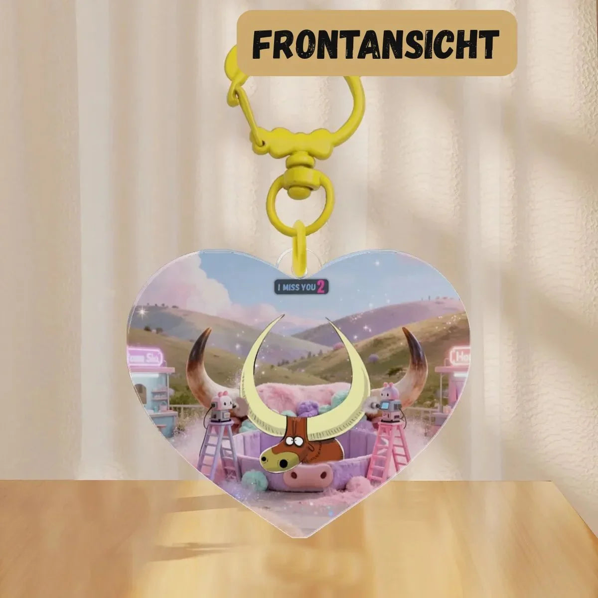 Hornelia Schlüsselanhänger aus Acryl, 6 x 5 cm